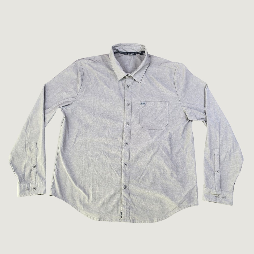 Kuiu Performance Button Down Shirt Gray Mens XXL Long Sleeve Technical Outdoor